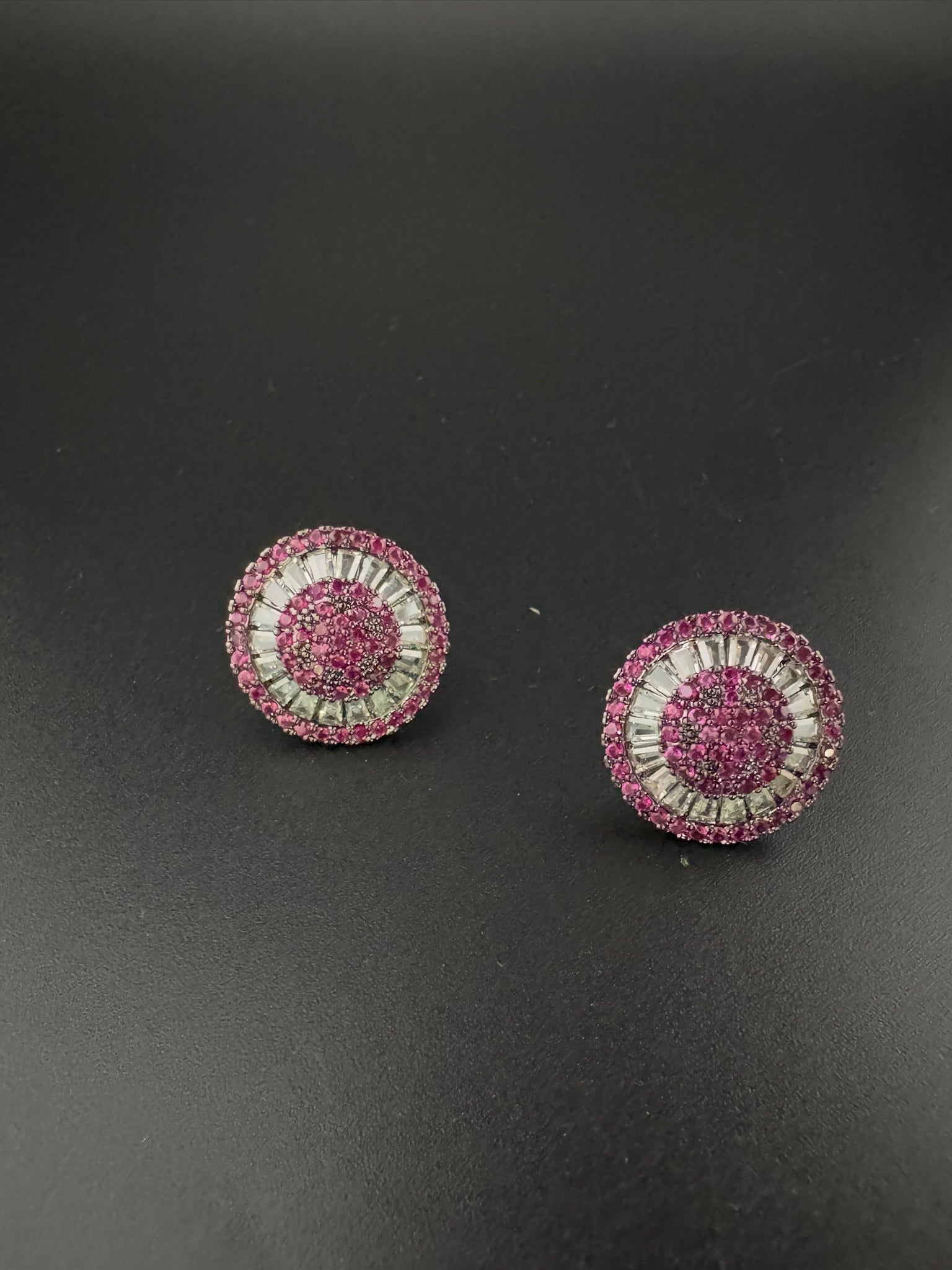 Premium Nano Setting Cubic Zirconia is Victorian designer Inspired Statement Ruby Stud earring