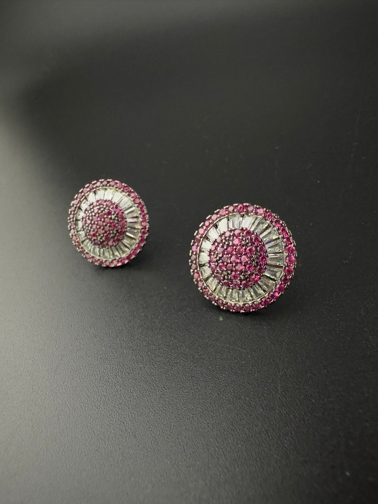 Premium Nano Setting Cubic Zirconia is Victorian designer Inspired Statement Ruby Stud earring