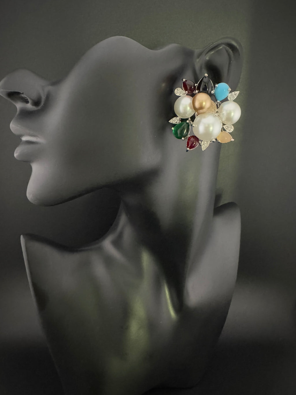 Premium Bow Cubic Zirconia and Swarovski Crystal stone in gold color Studs earrings