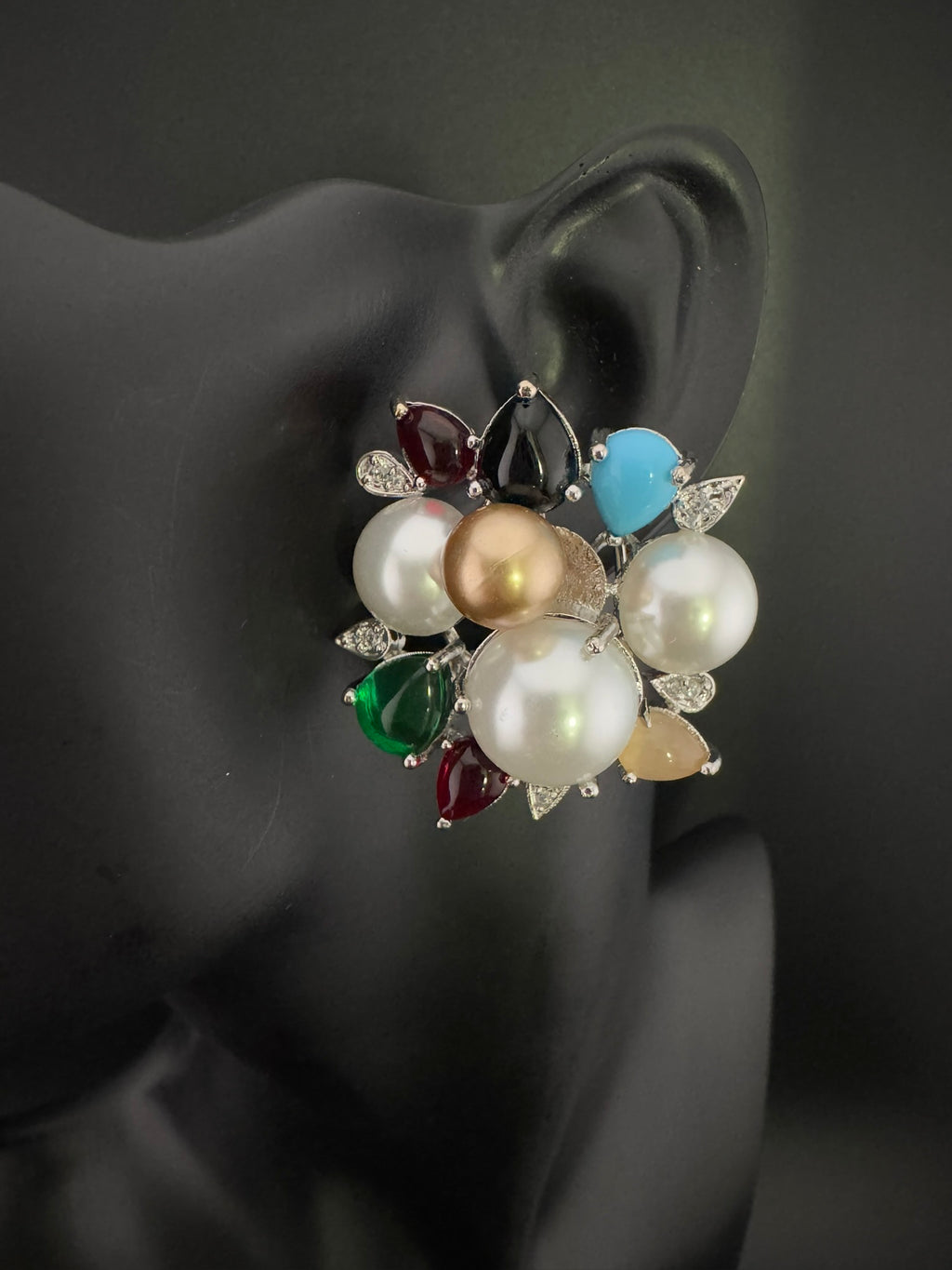 Premium Bow Cubic Zirconia and Swarovski Crystal stone in gold color Studs earrings