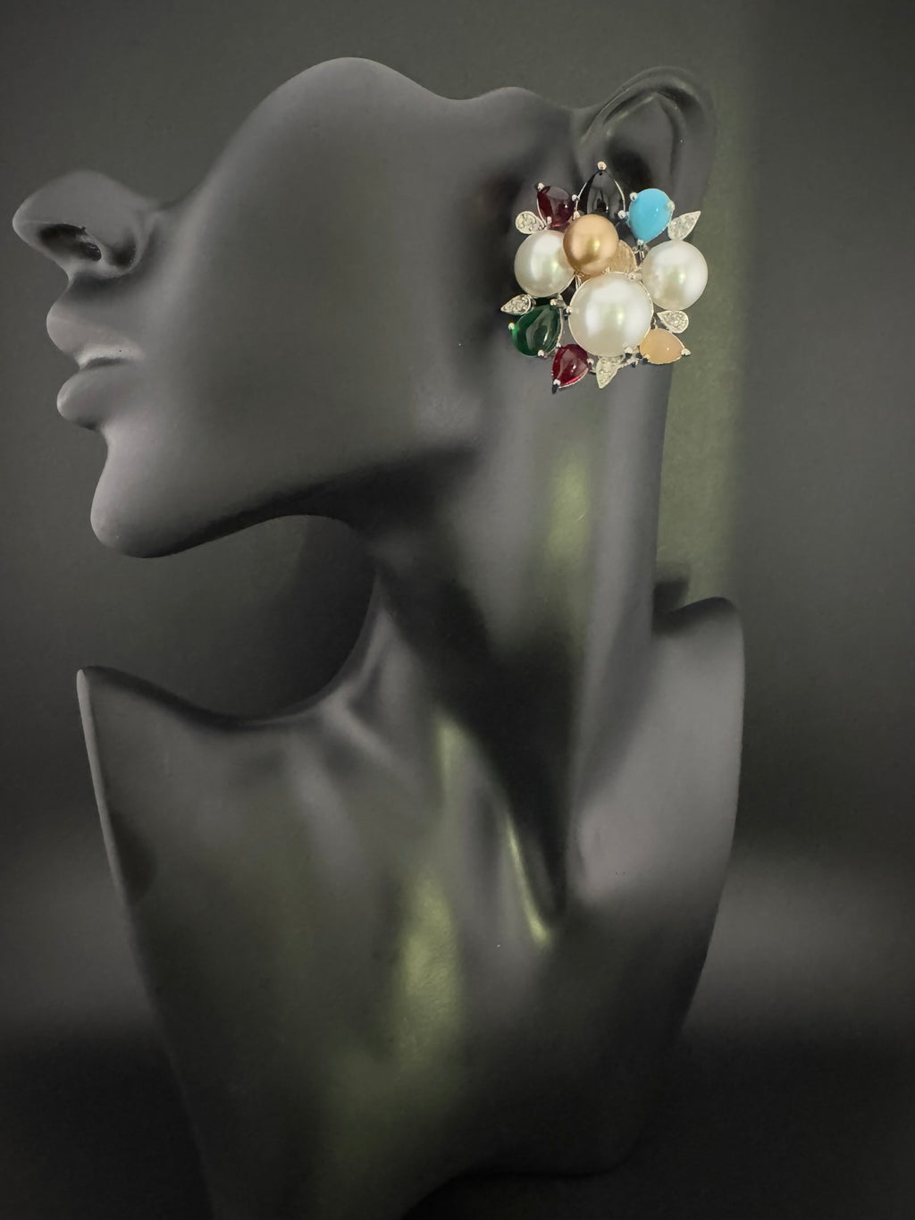 Premium Bow Cubic Zirconia and Swarovski Crystal stone in gold color Studs earrings