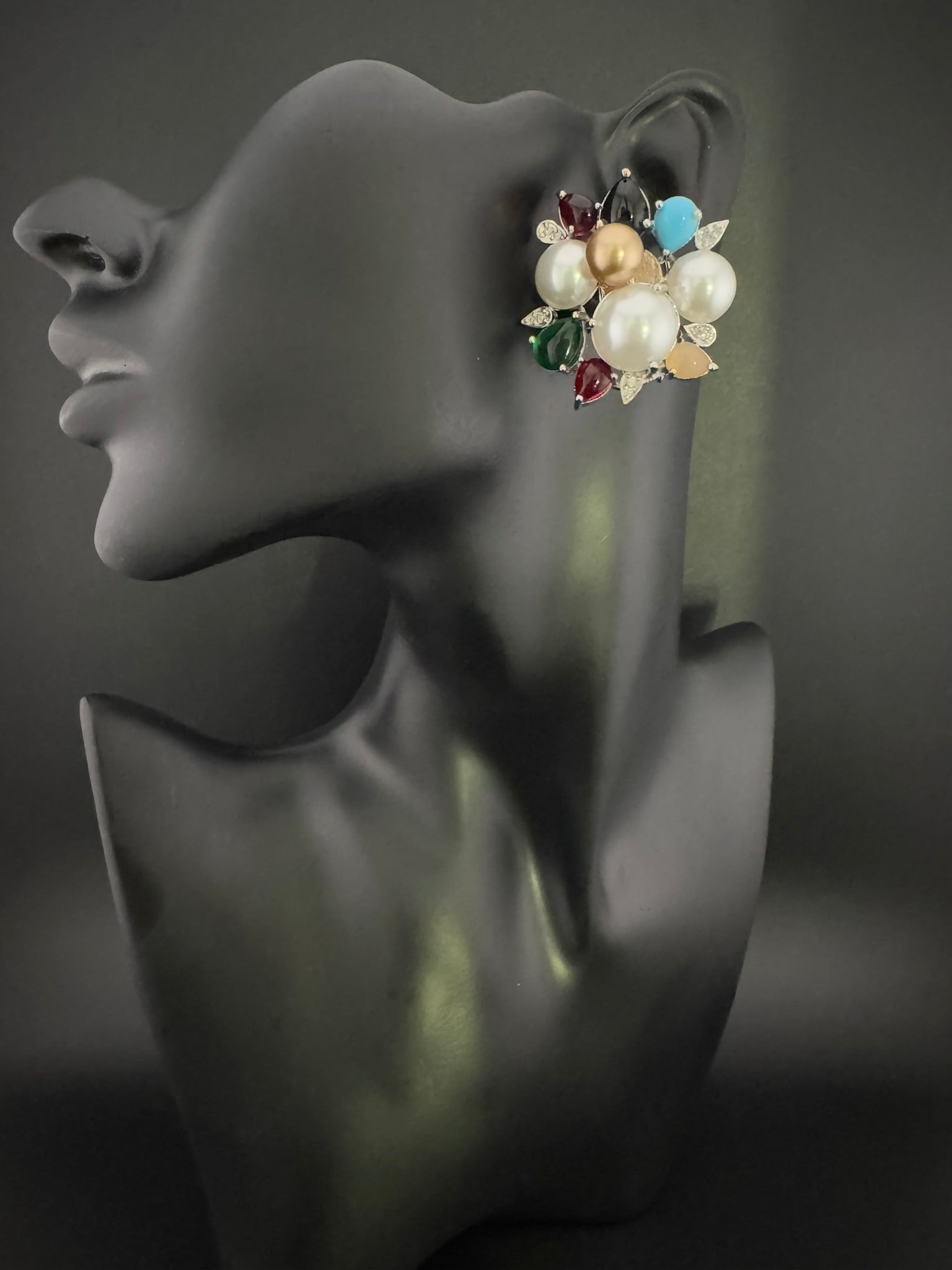 Premium Bow Cubic Zirconia and Swarovski Crystal stone in gold color Studs earrings