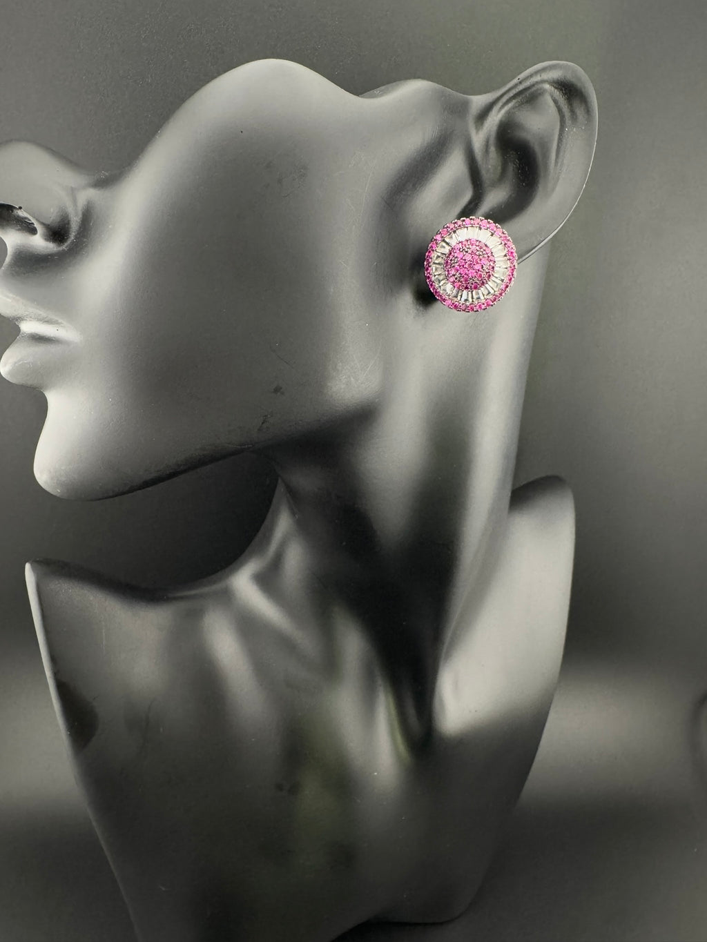 Premium Nano Setting Cubic Zirconia is Victorian designer Inspired Statement Ruby Stud earring