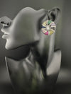 Premium Nano Setting, Cubic Zirconia Oversized stud with Crystals designer Inspired Statement earrings