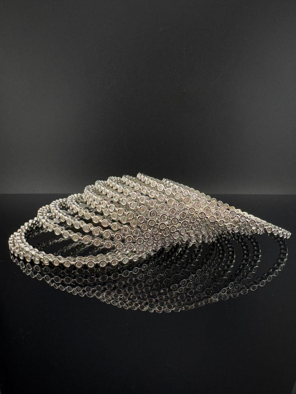 Gold and Silver Cubic Zirconia bangle is Designer inspired bangles set of 12/Indian Kada set