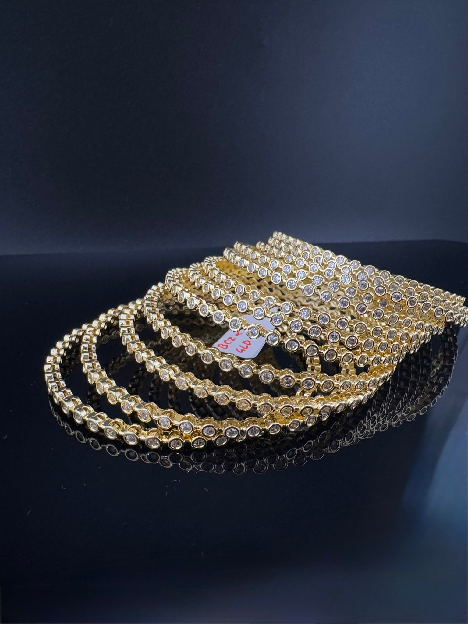 Gold and Silver Cubic Zirconia bangle is Designer inspired bangles set of 12/Indian Kada set