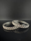 Silver Crystal and Cubic Zirconia bangle is Designer inspired bangles set of 2/Indian Kada set