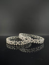 Silver Crystal and Cubic Zirconia bangle is Designer inspired bangles set of 2/Indian Kada set