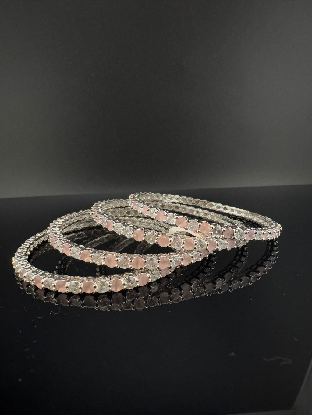 Gold and Silver Cubic Zirconia bangle is Designer inspired bangles set of 4/Indian Kada set