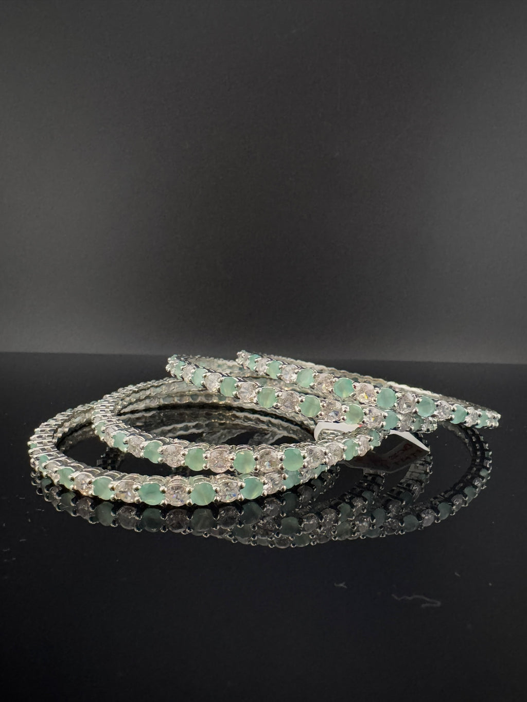 Gold and Silver Cubic Zirconia bangle is Designer inspired bangles set of 4/Indian Kada set