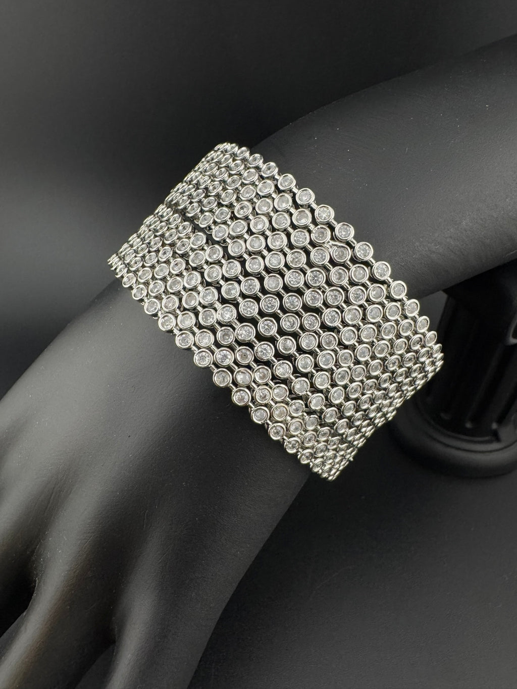 Gold and Silver Cubic Zirconia bangle is Designer inspired bangles set of 12/Indian Kada set