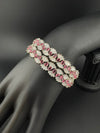 Silver Crystal and Cubic Zirconia bangle is Designer inspired bangles set of 2/Indian Kada set