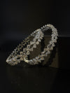 Silver Crystal and Cubic Zirconia bangle is Designer inspired bangles set of 2/Indian Kada set