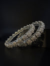 Silver Crystal and Cubic Zirconia bangle is Designer inspired bangles set of 2/Indian Kada set