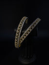 Gold Polki and Cubic Zirconia bangle is Designer inspired bangles set of 2