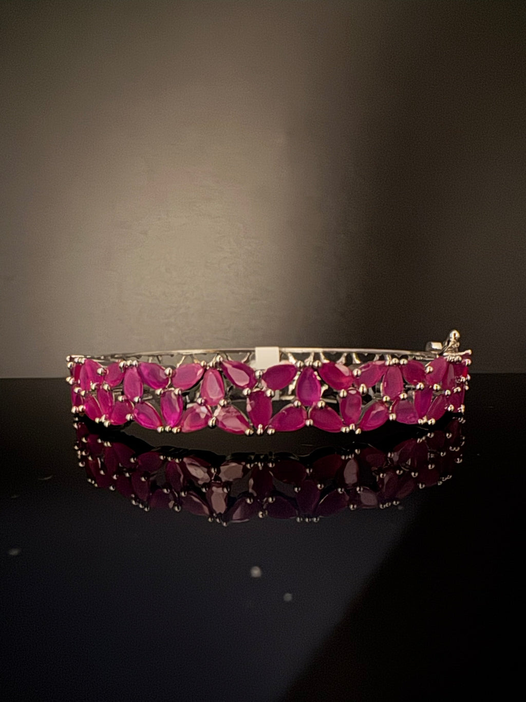 Openable Stone and Cubic Zirconia Bracelet Designer inspired Bracelet bangle Fits upto 2.6" wrist size