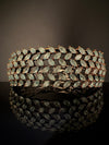 Openable Broad Stone and Cubic Zirconia Bracelet Designer inspired Bracelet bangle Fits upto 2.6" wrist size