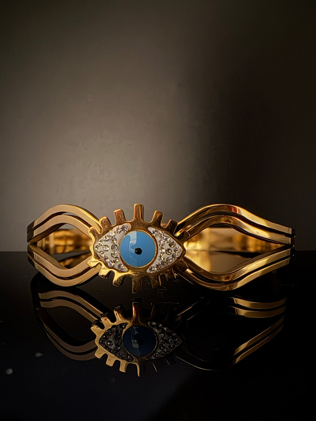 High Quality Gold Polish, Cubic Zirconia and stones Designer bracelet/Statement Bracelet/Indian Jewelry/Openable bangle/Fits upto 2.6" size