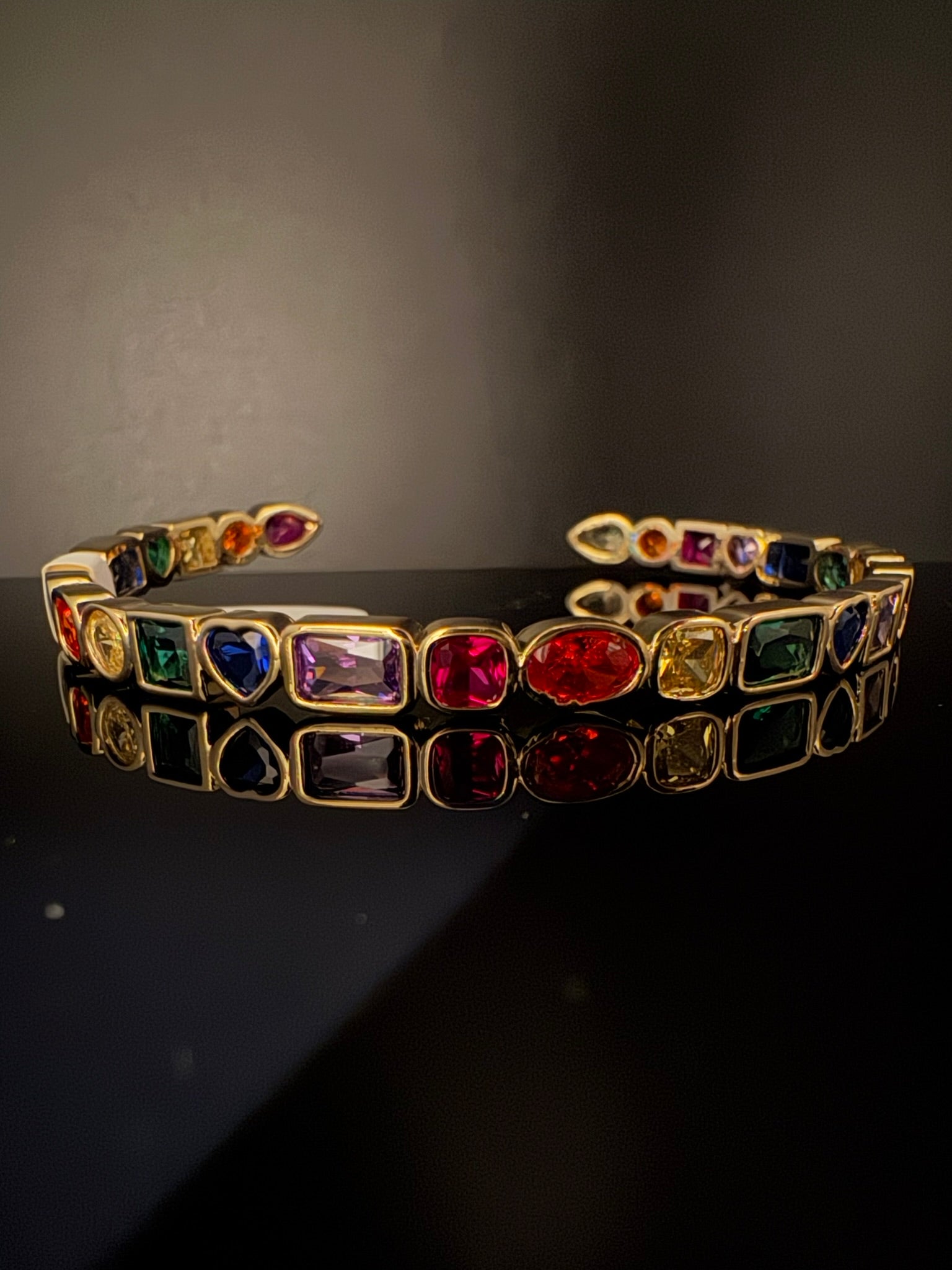 High Quality Gold Polish, Cubic Zirconia and stones Designer bracelet/Statement Bracelet/Indian Jewelry/Openable bangle/Fits upto 2.6" size