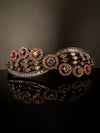 Rose Gold Openable Designer bracelet with crystal stones, Cubic Zirconia in unique Nano setting