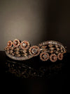 Rose Gold Openable Designer bracelet with crystal stones, Cubic Zirconia in unique Nano setting