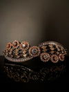 Rose Gold Openable Designer bracelet with crystal stones, Cubic Zirconia in unique Nano setting