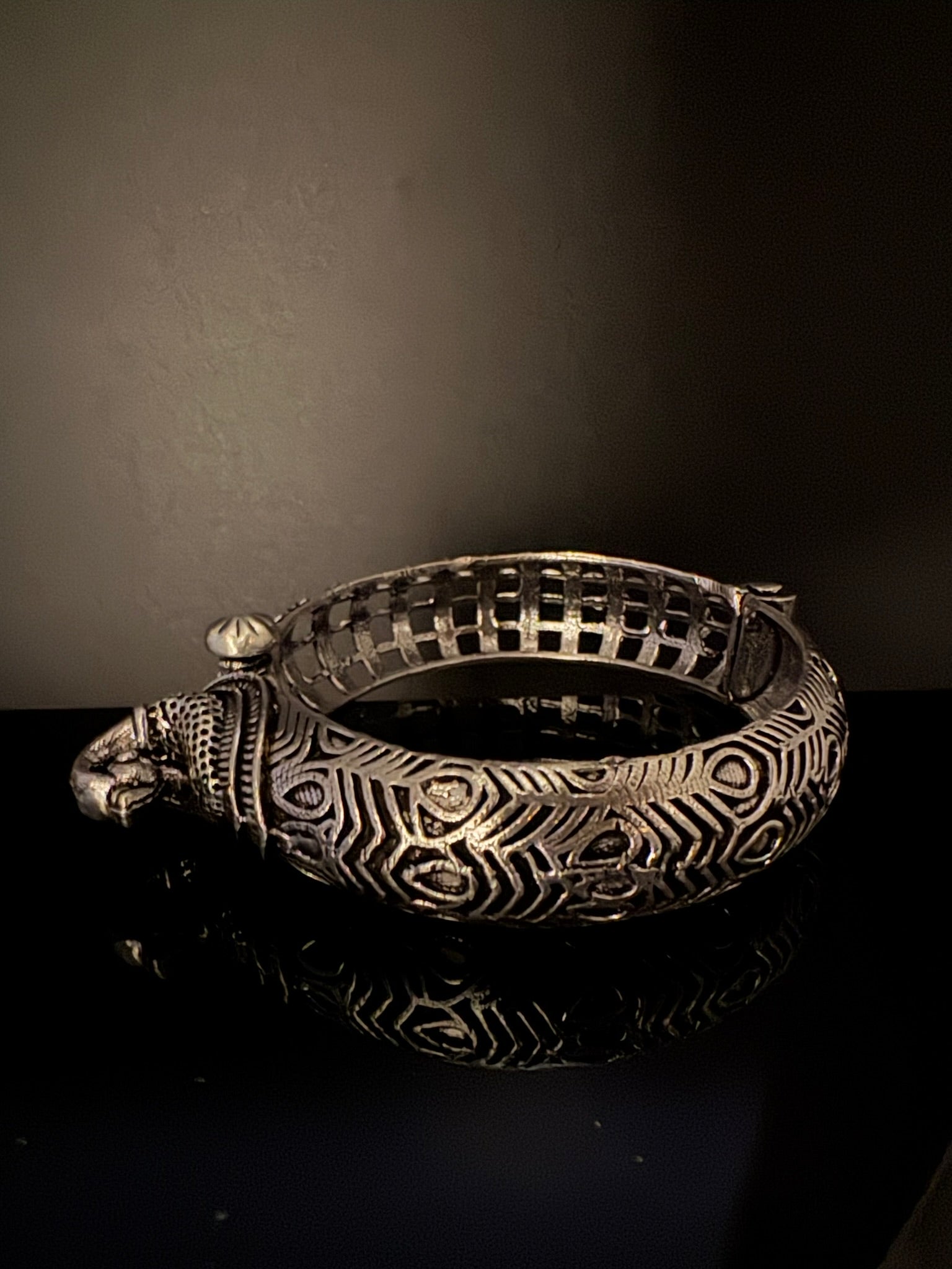 Openable Oxidized German Silver Peacock Designer Single bangle/Unique Bangle/Indian Jewelry