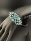 Single Silver Openable Designer bracelet with crystal stones, Cubic Zirconia in unique Nano setting/single bangle/Fits size upto 2.6"