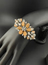 Single Silver Openable Designer bracelet with crystal stones, Cubic Zirconia in unique Nano setting/single bangle/Fits size upto 2.6"