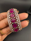Single Victorian Openable Designer bracelet with crystal stones, Cubic Zirconia in unique Nano setting/single bangle/Fits size upto 2.6"
