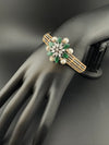 Openable Stone and Cubic Zirconia Bracelet Designer inspired Bracelet bangle Fits upto 2.6" wrist size