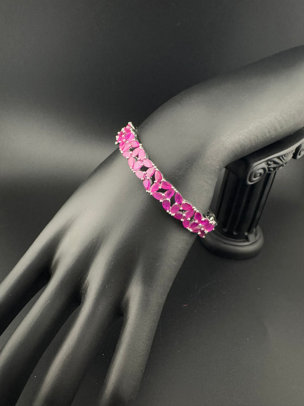 Openable Stone and Cubic Zirconia Bracelet Designer inspired Bracelet bangle Fits upto 2.6" wrist size