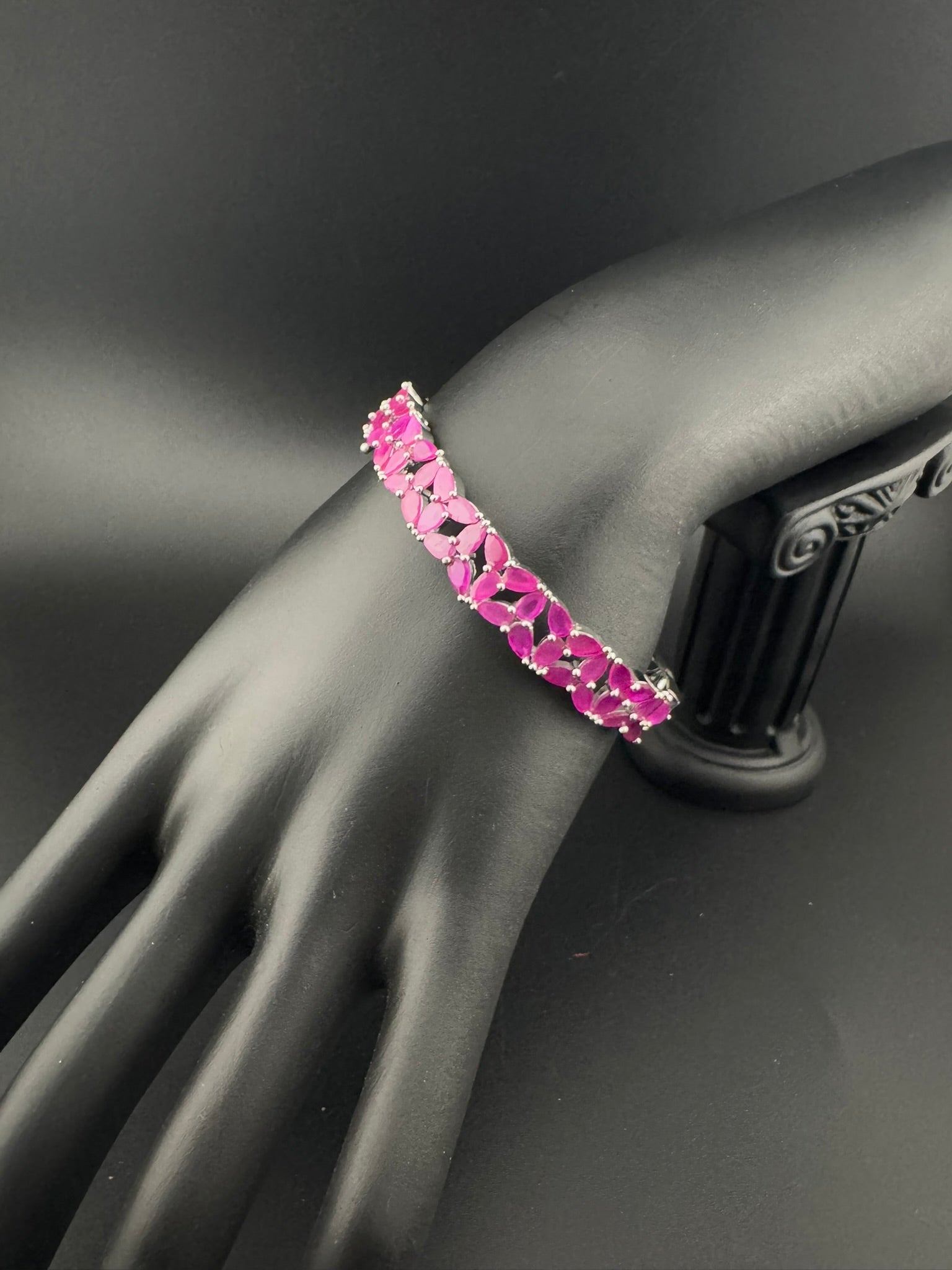 Openable Stone and Cubic Zirconia Bracelet Designer inspired Bracelet bangle Fits upto 2.6" wrist size