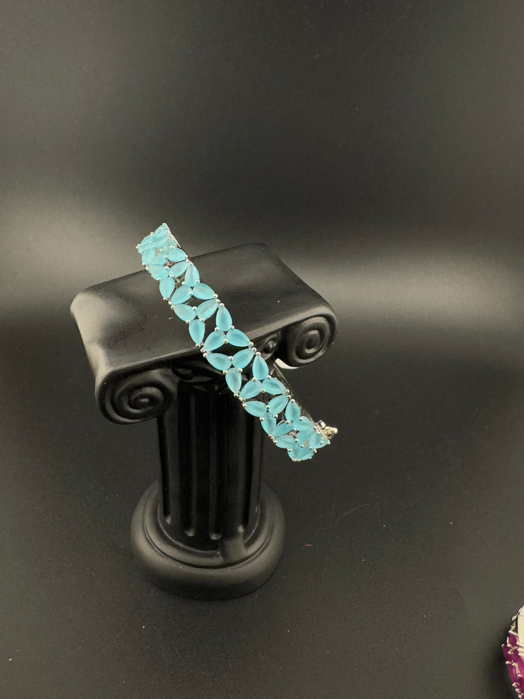 Openable Stone and Cubic Zirconia Bracelet Designer inspired Bracelet bangle Fits upto 2.6" wrist size