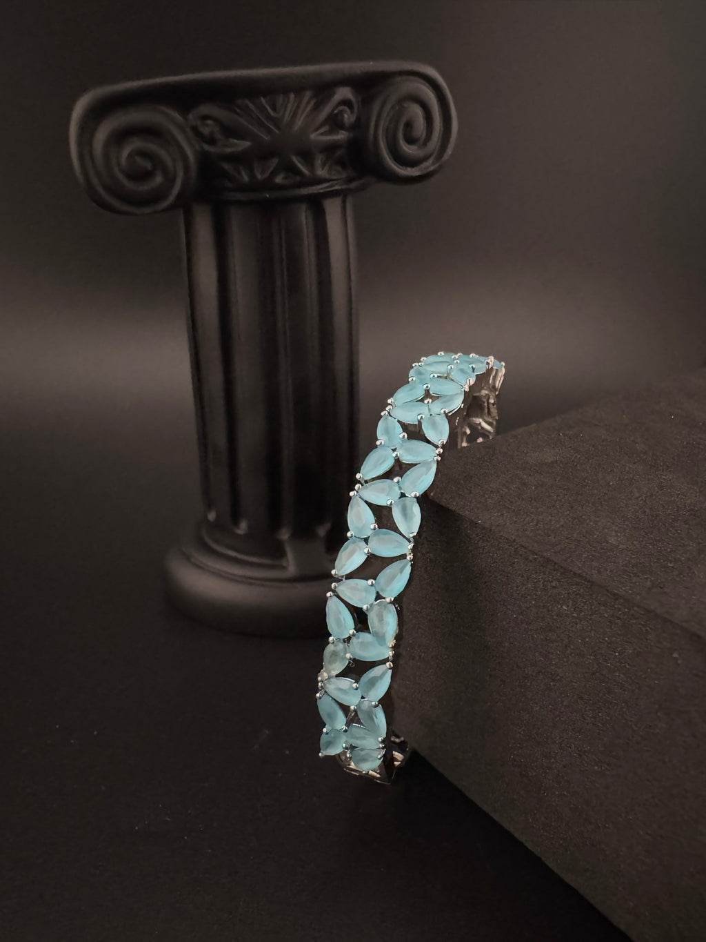 Openable Stone and Cubic Zirconia Bracelet Designer inspired Bracelet bangle Fits upto 2.6" wrist size