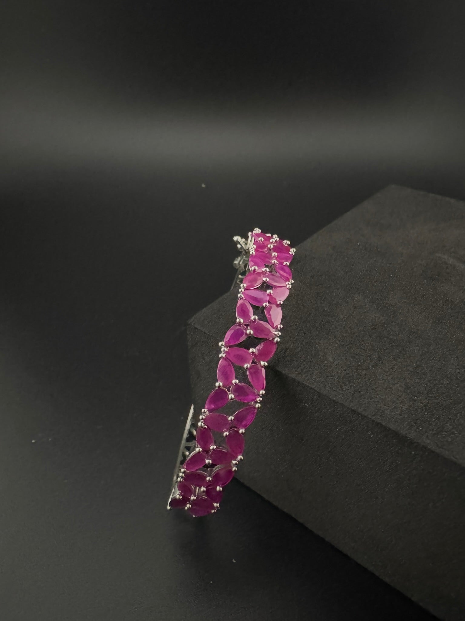 Openable Stone and Cubic Zirconia Bracelet Designer inspired Bracelet bangle Fits upto 2.6" wrist size