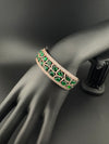 Single Victorian Openable Designer bracelet with crystal stones, Cubic Zirconia in unique Nano setting/single bangle/Fits size upto 2.6"