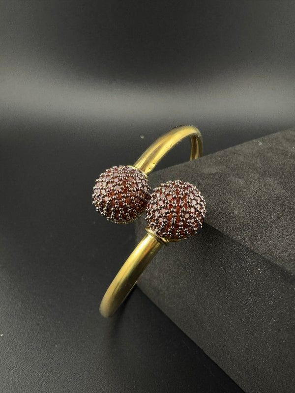 Openable Gold Stone and Cubic Zirconia Bracelet Designer inspired Bracelet bangle