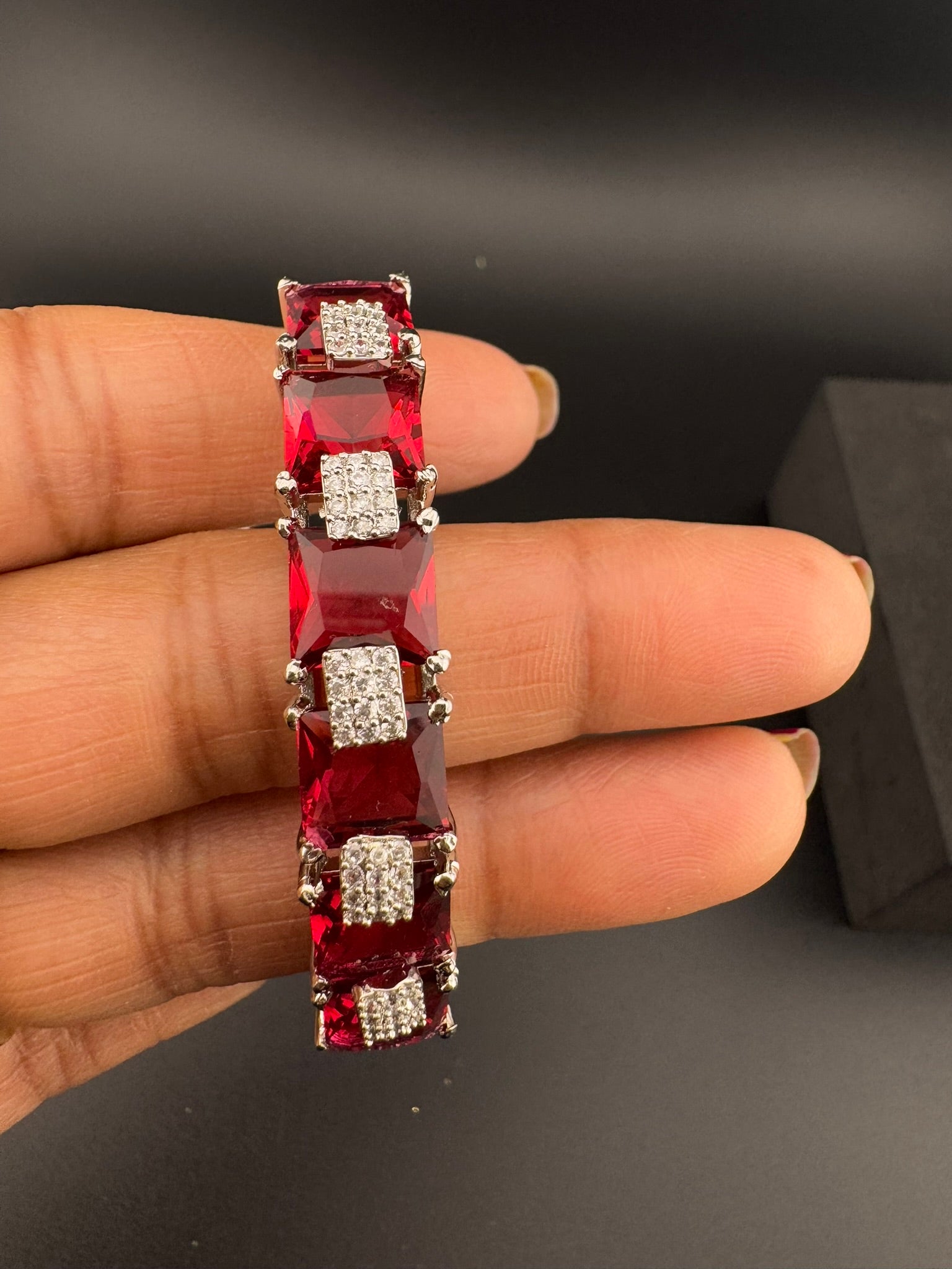 Openable Stone and Cubic Zirconia Bracelet Designer inspired Bracelet bangle Fits upto 2.6" wrist size
