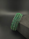 Openable Broad Stone and Cubic Zirconia Bracelet Designer inspired Bracelet bangle Fits upto 2.6" wrist size