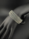 Openable Broad Stone and Cubic Zirconia Bracelet Designer inspired Bracelet bangle Fits upto 2.6" wrist size