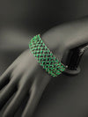 Openable Broad Stone and Cubic Zirconia Bracelet Designer inspired Bracelet bangle Fits upto 2.6" wrist size