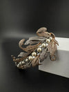 Openable Victorian Pearl and Cubic Zirconia Bracelet Designer inspired Broad Bracelet bangle/