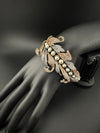 Openable Victorian Pearl and Cubic Zirconia Bracelet Designer inspired Broad Bracelet bangle/