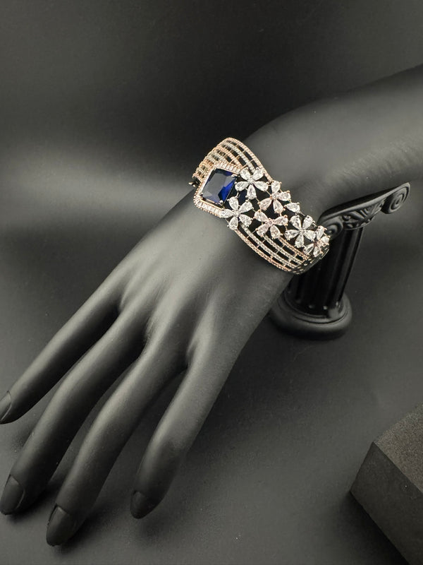 Victorian/Rose Gold Openable Designer bracelet with crystal stones, Cubic Zirconia in unique Nano setting