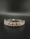 Silver color Openable Designer bracelet with crystal stones, Cubic Zirconia in unique setting