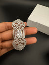 Silver color Openable Designer bracelet with crystal stones, Cubic Zirconia in unique Nano setting