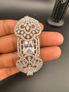 Silver color Openable Designer bracelet with crystal stones, Cubic Zirconia in unique Nano setting