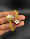 Premium Quality Openable Moissanite Kundan, cubic zirconia, Enamel is Designer inspired Bracelet