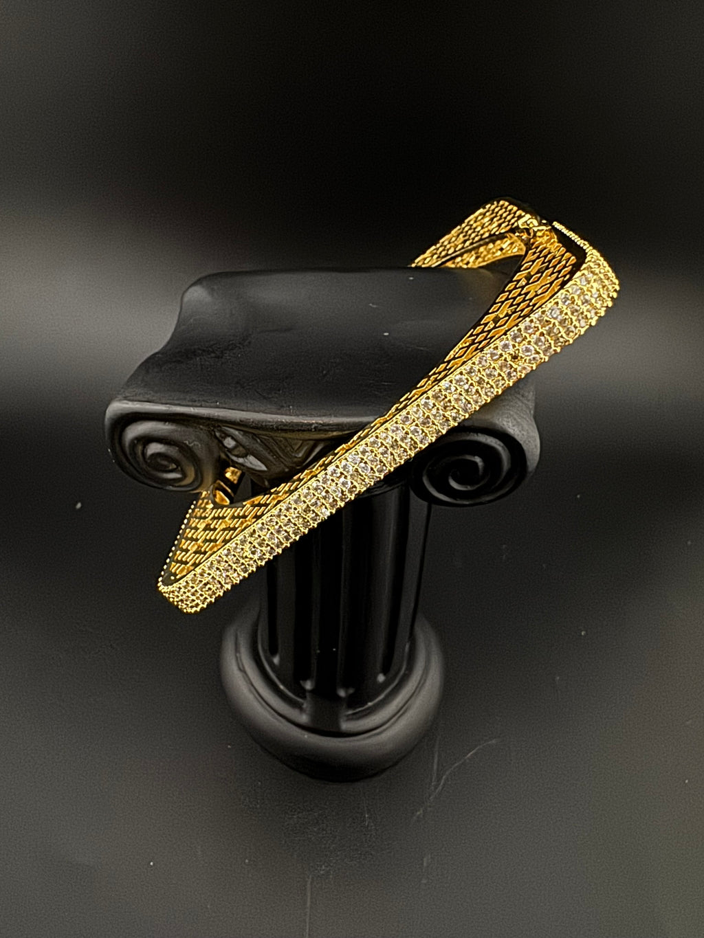 High Quality Square Gold Polish, Cubic Zirconia Openable Bracelet Designer bracelet